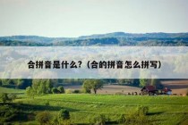 合拼音是什么?（合的拼音怎么拼写）