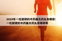 2024年一吃就硬的中药偏方药丸有哪些:一吃就硬的中药偏方药丸有哪些呢