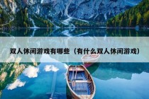 双人休闲游戏有哪些（有什么双人休闲游戏）