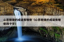 心思敏捷的成语有哪些（心思敏捷的成语有哪些四个字）