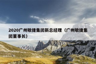 2020广州敏捷集团新总经理（广州敏捷集团董事长）