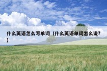 什么英语怎么写单词（什么英语单词怎么说?）