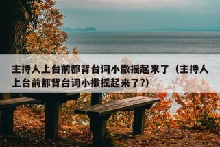 主持人上台前都背台词小撒摇起来了（主持人上台前都背台词小撒摇起来了?）