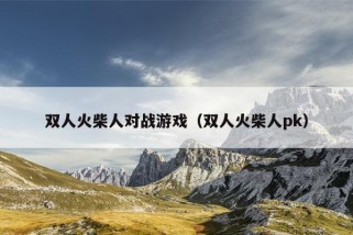 双人火柴人对战游戏（双人火柴人pk）