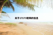 关于17173视频的信息