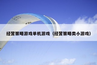 经营策略游戏单机游戏（经营策略类小游戏）