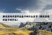 腾讯游戏手游平台盒子叫什么名字（腾讯游戏的盒子叫什么）