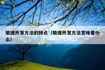 敏捷开发方法的特点（敏捷开发方法意味着什么）