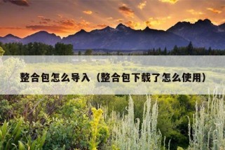 整合包怎么导入（整合包下载了怎么使用）