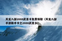 天龙八部2888武圣卡免费领取（天龙八部手游新手卡之2888武圣卡）