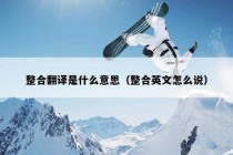 整合翻译是什么意思（整合英文怎么说）