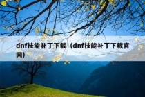 dnf技能补丁下载（dnf技能补丁下载官网）