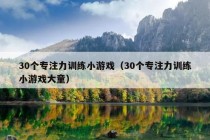 30个专注力训练小游戏（30个专注力训练小游戏大童）