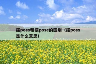 摆poss和摆pose的区别（摆poss是什么意思）