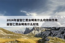 2024年益智仁煮水喝有什么功效和作用:益智仁熬水喝有什么好处