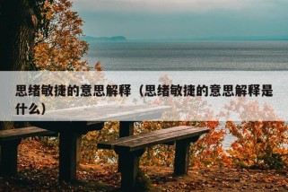 思绪敏捷的意思解释（思绪敏捷的意思解释是什么）