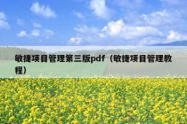 敏捷项目管理第三版pdf（敏捷项目管理教程）