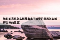 敏锐的意思怎么解释出来（敏锐的意思怎么解释出来的意思）