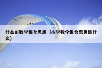 什么叫数学集合思想（小学数学集合思想是什么）