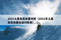 2021儿童身高体重对照（2021年儿童身高体重标准对照表）