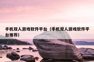 手机双人游戏软件平台（手机双人游戏软件平台推荐）