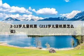 2-12岁儿童机票（212岁儿童机票怎么买）