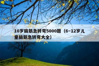 10岁脑筋急转弯5000题（6～12岁儿童脑筋急转弯大全）