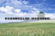 积分游戏规则怎么写的（积分游戏有哪些）