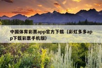 中国体育彩票app官方下载（彩虹多多app下载彩票手机版）