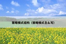 策略模式结构（策略模式怎么写）