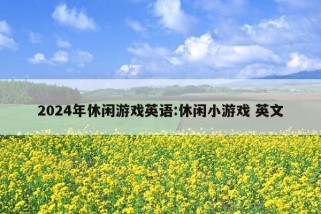 2024年休闲游戏英语:休闲小游戏 英文