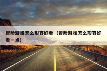 冒险游戏怎么形容好看（冒险游戏怎么形容好看一点）