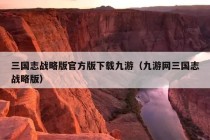 三国志战略版官方版下载九游（九游网三国志战略版）