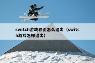 switch游戏界面怎么退出（switch游戏怎样退出）