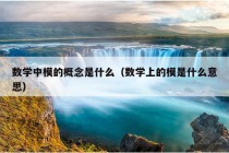 数学中模的概念是什么（数学上的模是什么意思）