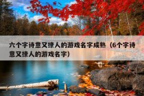 六个字诗意又撩人的游戏名字成熟（6个字诗意又撩人的游戏名字）