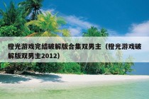 橙光游戏完结破解版合集双男主（橙光游戏破解版双男主2012）