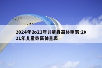 2024年2o21年儿童身高体重表:2021年儿童身高体重表