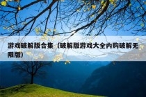 游戏破解版合集（破解版游戏大全内购破解无限版）