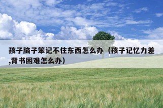 孩子脑子笨记不住东西怎么办（孩子记忆力差,背书困难怎么办）