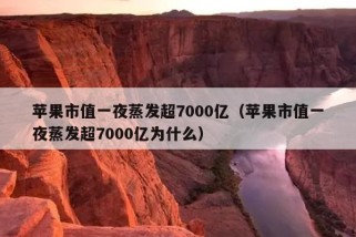 苹果市值一夜蒸发超7000亿（苹果市值一夜蒸发超7000亿为什么）