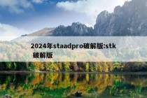 2024年staadpro破解版:stk 破解版