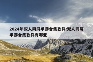 2024年双人同屏手游合集软件:双人同屏手游合集软件有哪些