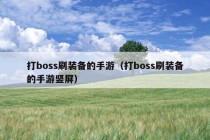 打boss刷装备的手游（打boss刷装备的手游竖屏）