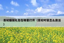 熹妃服装礼包在哪里打开（熹妃时装怎么激活）