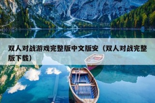 双人对战游戏完整版中文版安（双人对战完整版下载）