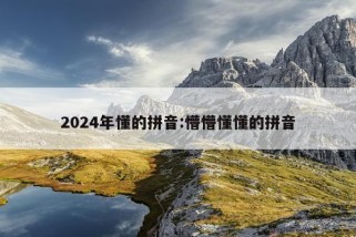 2024年懂的拼音:懵懵懂懂的拼音