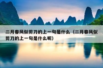 二月春风似剪刀的上一句是什么（二月春风似剪刀的上一句是什么呢）