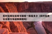 农村信用社信用卡额度一般是多少（农村信用社信用卡有超限额度吗）