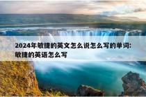 2024年敏捷的英文怎么说怎么写的单词:敏捷的英语怎么写